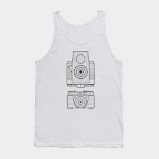 Line Art Vintage Camera Tank Top